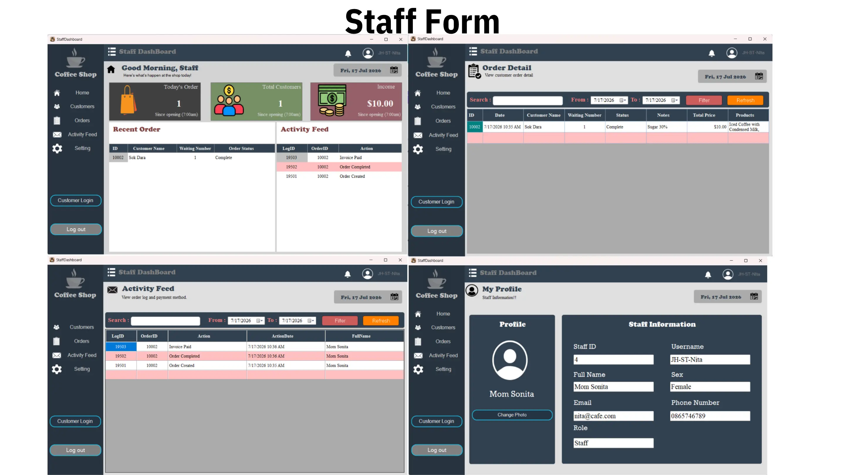 Smart Order Management System - Order Tables